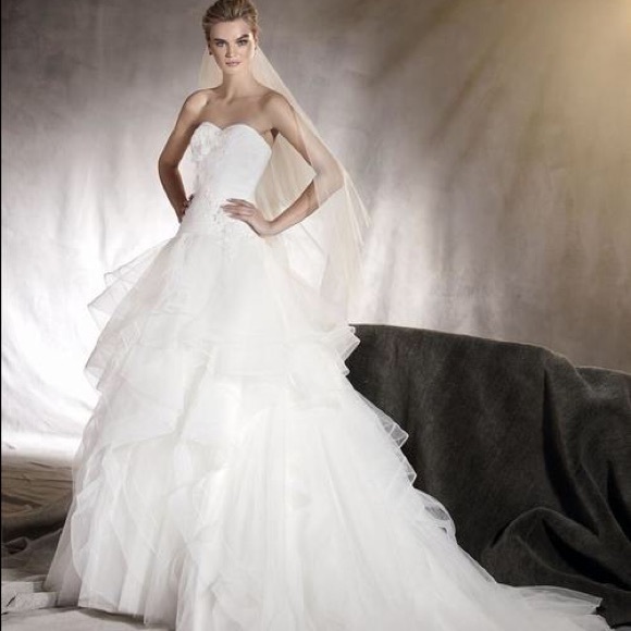 PRONOVIAS ALBANIA Ivory Wedding Gown -Size 8 - Picture 3 of 6